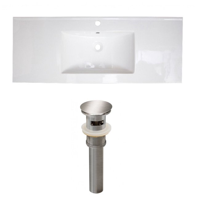 American Imaginations 48-in. W 3H8-in. Ceramic Top Set In White Color AI-23798