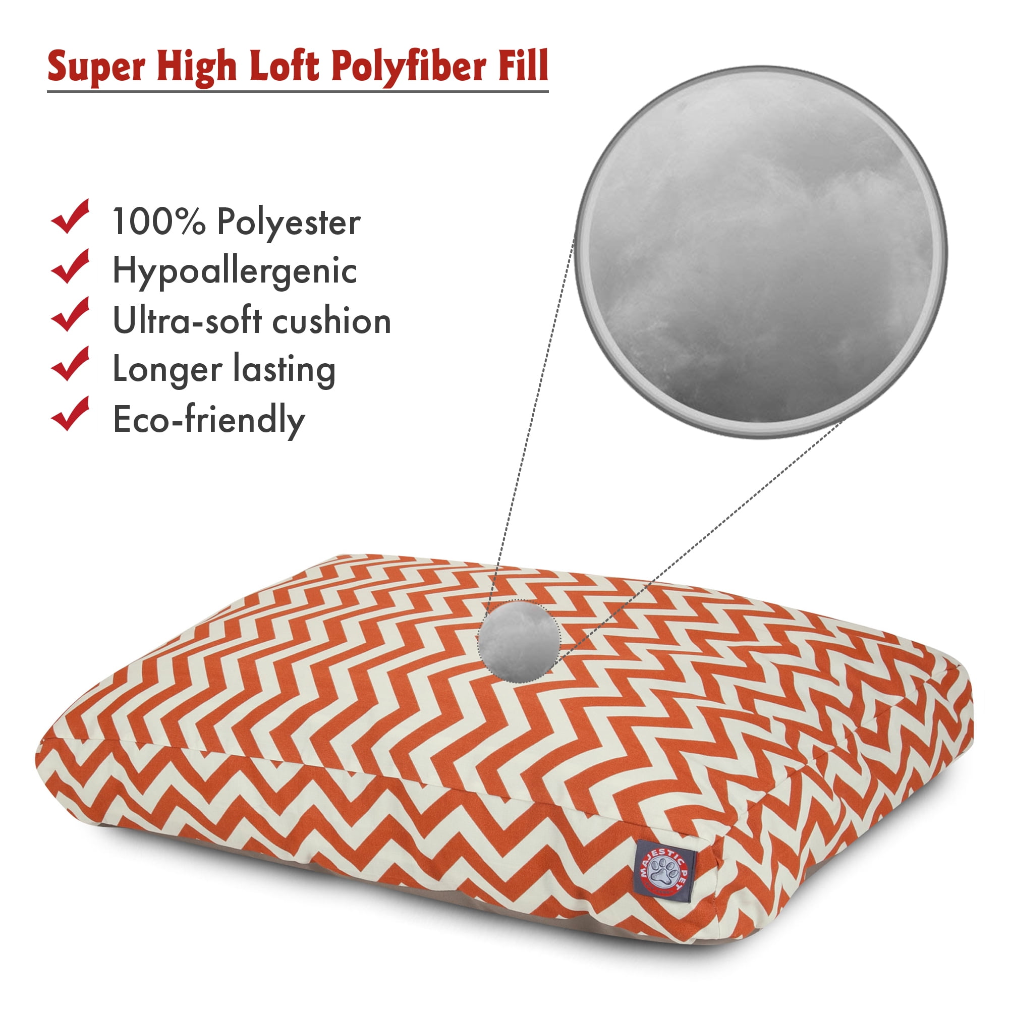 Majestic Pet | Chevron Rectangle Pet Bed For Dogs, Removable Cover, Burnt Orange, Small