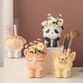 thumbnail image 4 of 2pcs Mini Flower Pot Cute Animal Cartoon Succulent Plant Pot with Drainage Hole Resin Pen Container Gifts 3.5in, 4 of 13