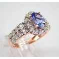 thumbnail image 4 of 2Ct Oval Cut Simulated Blue Tanzanite Ring Halo Engagement Ring 14k Rose Gold Plated, 4 of 5