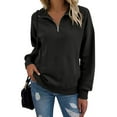 thumbnail image 5 of Sweatshirts for Women Solid Fall Fashion Sweatshirt Pullover Long Sleeve Half Zip Shirts Tunic Fall Tops Casual Lightweight Sweatshirts, 5 of 9