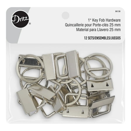 Dritz 1" Key Fob Hardware, 12 Sets, Nickel