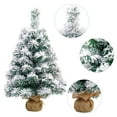 thumbnail image 3 of 24 Inches Christmas Trees Artificial Flocking Snow Tabletop Christmas Tree Ornaments for Dining Table Desk Home Holiday Decorations, 3 of 5