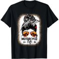 thumbnail image 1 of Camiseta de Mujer Motociclista Estilo Vida Biker con Moño Desordenado de Leopardo, 1 of 7