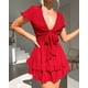 thumbnail image 5 of Vestido PRETTYGARDEN 2025 Rojo con Cuello en V y Manga Corta Talla M, 5 of 5