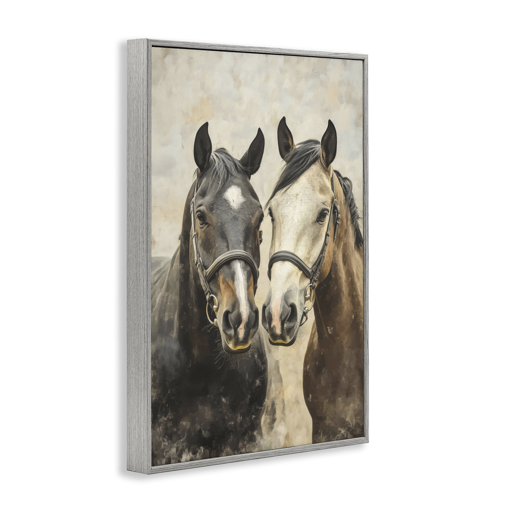 Stupell Industries Pair of Horses in Harmony Gray Framed Giclee Art, design by Creative Studio