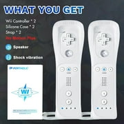 Wii Remote Controller,PORTHOLIC 2 Packs Upgrade Wii Wireless Controller Compatible with Nintendo Wii Wii U Console (White,2pcs)