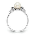 thumbnail image 2 of Solid 14k White Gold 5.5mm Freshwater Cultured Pearl Ring Band Size 6, 2 of 6