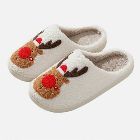 

Lightweight Thick Sole Plush Slippers Non-slipped and Wear Resistant Suitable for Indoor Outdoor Red 37-38