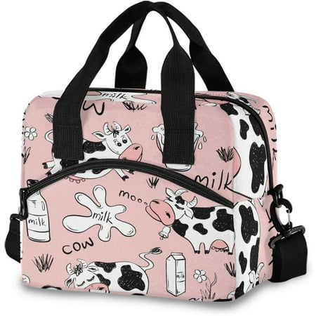 Funny Milk Cows Lunch Bag Thermal Lunch Box for Women and Men ...
