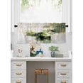 thumbnail image 5 of Valances for Windows Abstract Green Rod Pocket Cafe Window Treatments Valance Curtains for Kitchen Bathroom Laundry Basement Windows 54"x18", 5 of 9