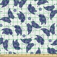 thumbnail image 2 of Ambesonne Butterfly Fabric by the Yard Upholstery, Design of Mariposa Floral, 1 Yard, Indigo Ceil Blue, 2 of 5