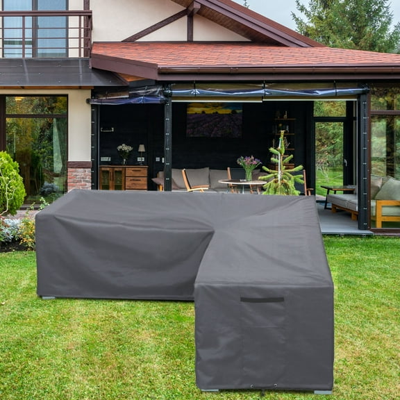 STARTWO Waterproof V-Shaped Sectional Sofa Cover - Heavy Duty Outdoor Furniture Cover with Air Vent