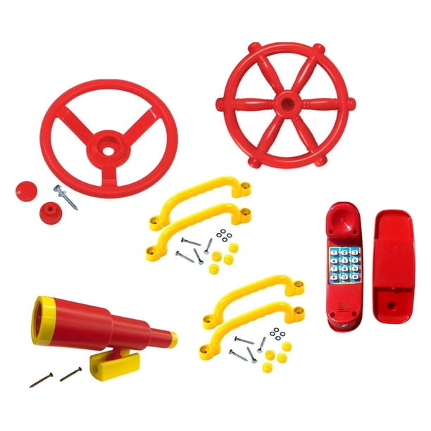 Accesorios para parques infantiles, juegos al aire libre, accesorios para columpios, piezas de barco pirata para columpios, gimnasio de jungla, casa de juegos para niños Rojo A