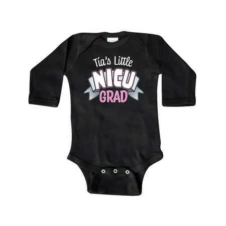 

Inktastic Tía s Little Nicu Grad in Pink with Banner Gift Baby Boy or Baby Girl Long Sleeve Bodysuit