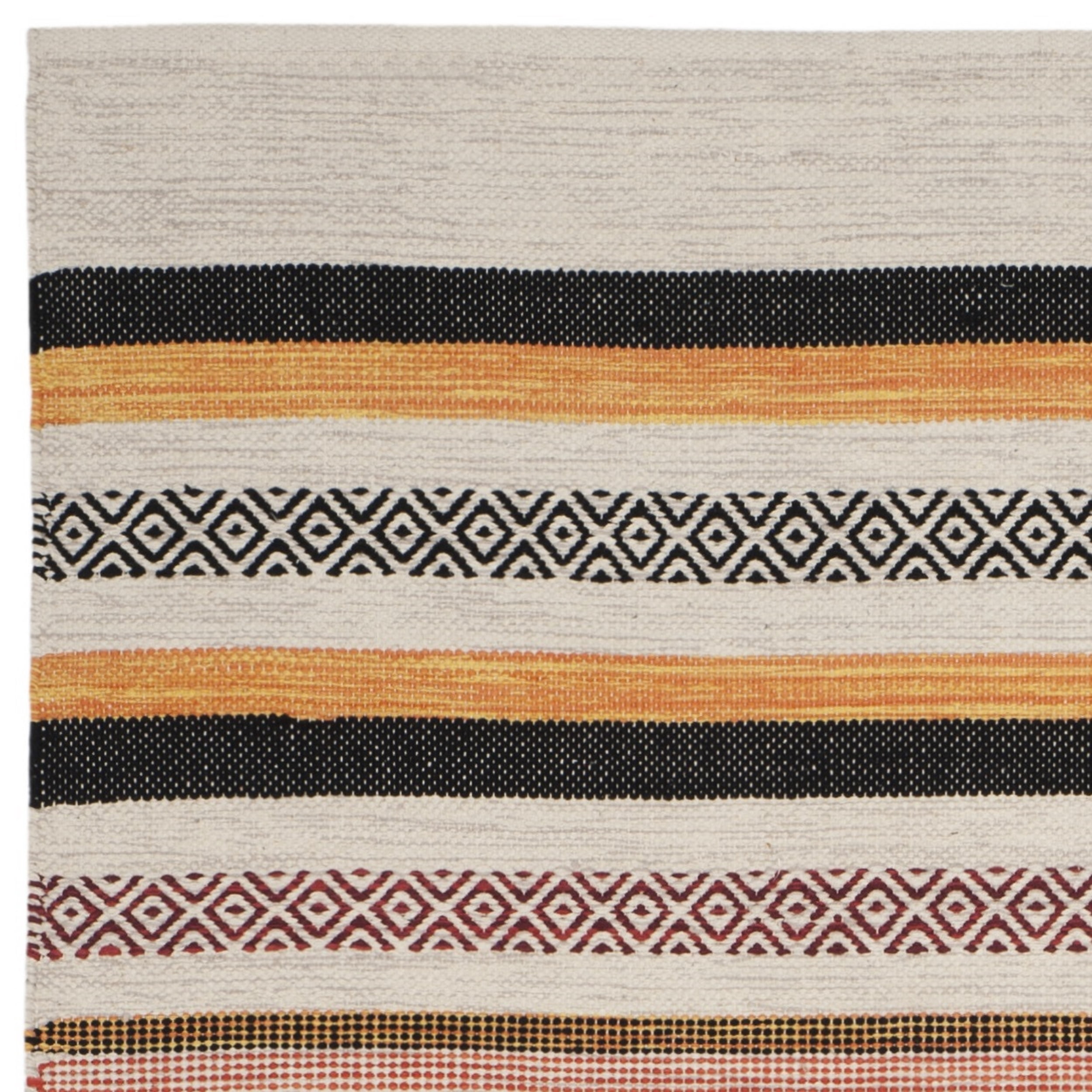 SAFAVIEH Montauk Crawford Striped Soft Braided Cotton Area Rug, Red/Multi, 4' x 6'