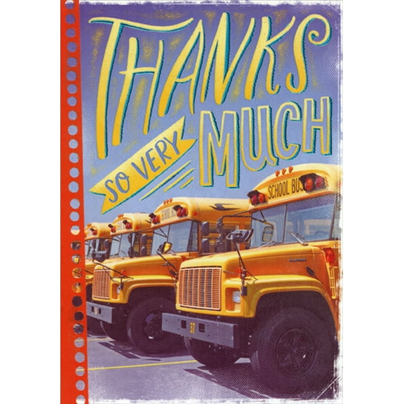 Designer Greetings Line of School Buses Bus Driver Thank You Card