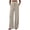 Beige, variant on Womens Corduroy Wide Leg Pants Drawstring Elastic Waist Casual Trousers with Patch Pockets