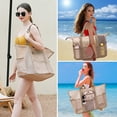thumbnail image 2 of Mesh Beach Tote - Extra Large Beach Bag with 11 Pockets Foldable Tote Bag Women Oversized Pool Bag Travel Essentials, 2 of 7