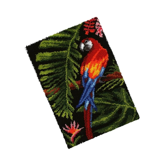 Maoww Carpet Latch Hooking Kits DIY Rug Crochet Yarn Kits for christmas Parrort