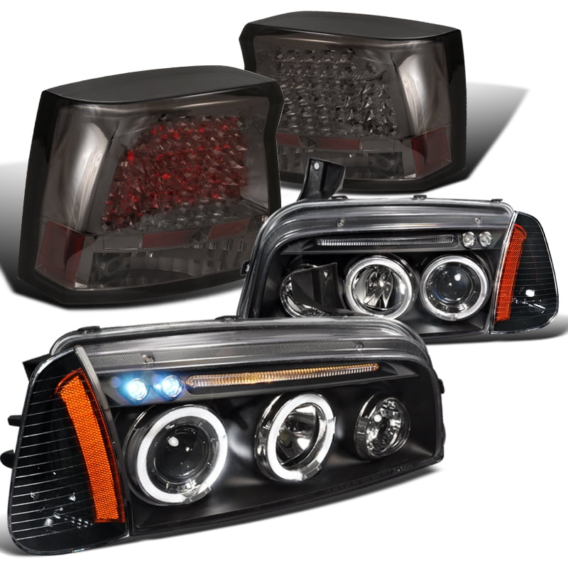 Spec-D Tuning For 2006-2008 Dodge Charger Black Halo Led Projector ...