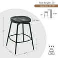 thumbnail image 3 of Zesthouse 25″ Swivel Counter Stools Set of 2, Mid-Century Backless Counter Height Bar Stools with Metal Legs, Solid Wood Saddle Seating Barstools for Kitchen Island, Black, 3 of 9