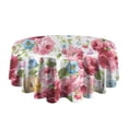 thumbnail image 5 of Pioneer Flower Floral Print Pattern Round Tablecloth 60"x60",Wrinkle Wipeable Table Cloth for Kitchen Dining Room Picnic Patio Party, 5 of 6