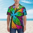 thumbnail image 2 of Yiaed Multicolored Beautiful Flower Print Hawaiian Shirt for Men Short Sleeve Button Down Shirts Beach Shirts for Men,Medium, 2 of 7