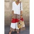 thumbnail image 2 of Spring Bohemian Dress Fashion Retro Holiday Women Loose Short Sleeve Dresses Casual Loose Holiday Elegant Vestidos, 2 of 7