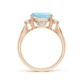 thumbnail image 2 of Angara Natural 3.5 Ct. Aquamarine with Diamond Classic Ring in 14K Rose Gold for Women (Ring Size: 3), 2 of 9