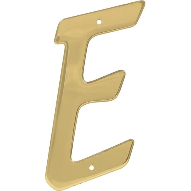 The Hillman Group 847056 4 In. Brass Nail-On Traditional House Letter E - 3 Piece