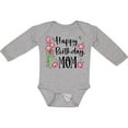 thumbnail image 3 of Inktastic Happy Birthday, Mom Pink Flowers Boys or Girls Long Sleeve Baby Bodysuit, 3 of 5