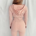 thumbnail image 4 of Mujeres con cuello en V Manga larga Tops Pantalones largos Dos piezas Conjunto sólido Traje casual Wmkox8yi bvn3063, 4 of 7