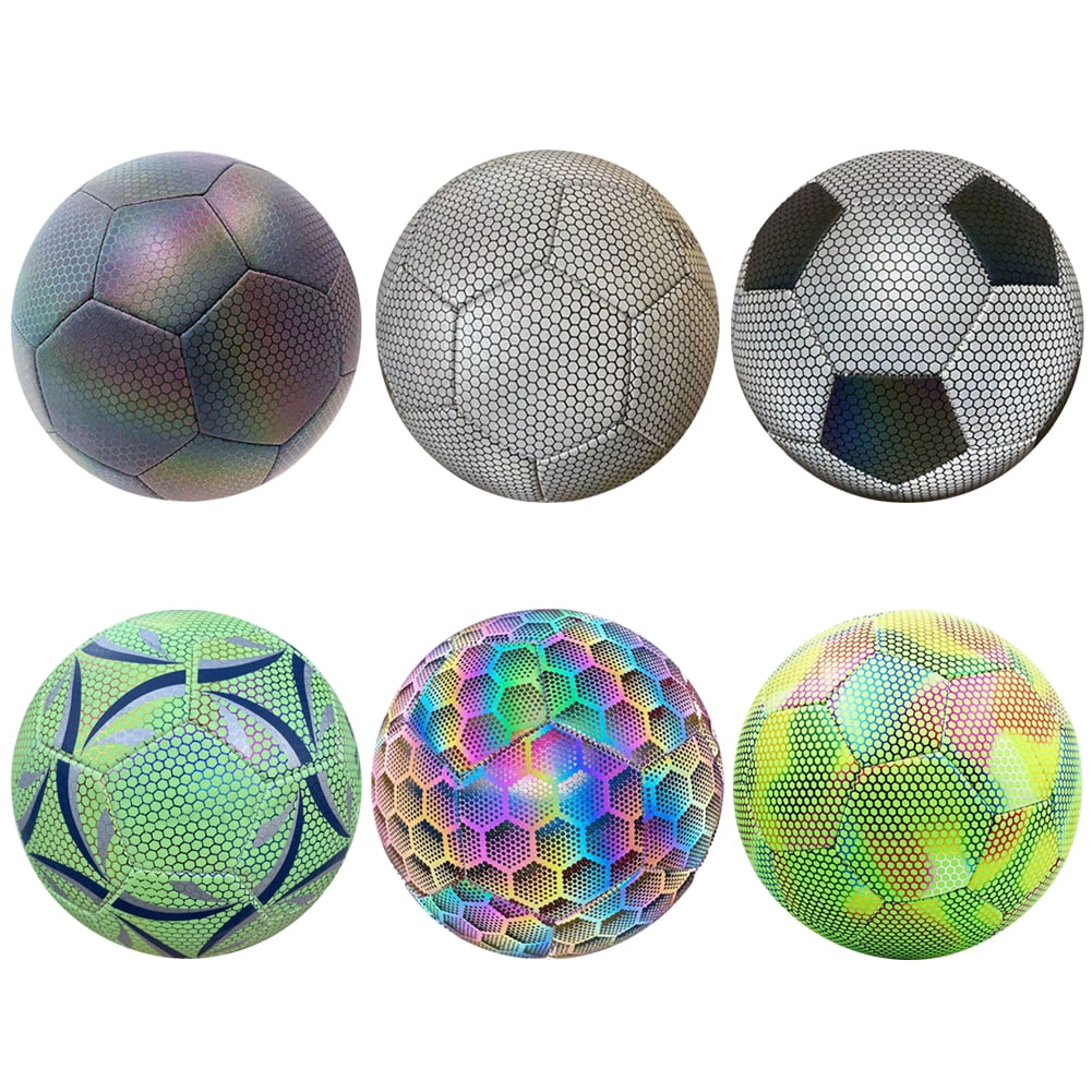 Luminous Football PU Soccer Ball Training Equipment (Hexagon Reflective