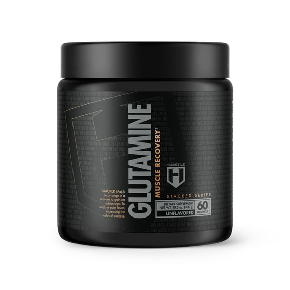 HOSSTILE L-Glutamine Powder, Unflavored, 60 Servings