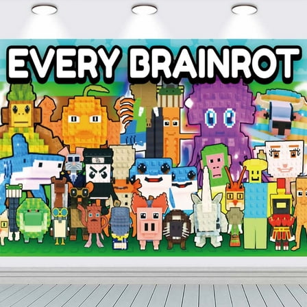 Steal a Brainrot Taspestry Wall Decor Backdrop Banner Party Supplies Poster Birthday Decorations Background for Photography Taspestry