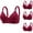 35-Wine, variant on YWDJ Push up Bras for Women Plus Size Wide Back Wide Strap 4 Pack Closure in Back Sleep Bras No Underwire Comfy Bras Adjustable Straps Half Cup Wrap Lounge Bras Padded Comfy Bras Solid Bras Wine 2XL