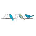 thumbnail image 1 of Eangee Home Conception esh187 Oiseaux sur un Fil Bleu Marine, 1 of 1
