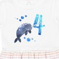 thumbnail image 4 of Inktastic Cute Narwhal 4th Birthday Girls Toddler Dress, 4 of 5