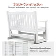 thumbnail image 6 of Patio Glider Loveseat Chair, 2 Person Outdoor Bench with 800 lbs Weight Capacity, All-Weather HIPS Patio Chair Swing Rocking Bench for Garden, Backyard, Porch, White, 6 of 8