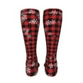 thumbnail image 6 of Yiaed Red Buffalo Plaid Print Great elasticity Adult Stockings Sports socks for Men and Women-One Size, 6 of 8