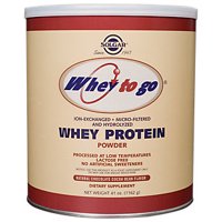 Whey To Go Protein Powder Natural Chocolate Cocoa Bean Flavor By Solgar - 41 oz