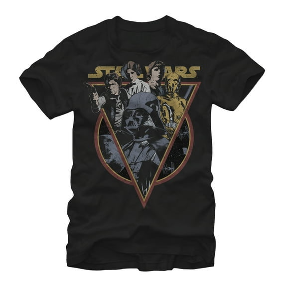 Star Wars Men's Retro Slim Fit T-shirt Medium Black