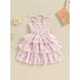 thumbnail image 2 of Nygoyerh Toddler Baby Girls Summer Sleeveless Dress Daisy Print Bandage Straps A-line Dress Infant Casual Sweet Ruffled Princess Dress for Daily Party 6M 9M 12M 18M 24M 3T, 2 of 8