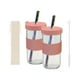 thumbnail image 4 of Juego de vasos de agua de vidrio, botellas a prueba de fugas, almacenamiento para bebidas frías, heladas, oficina, viajes Rosado, 4 of 9
