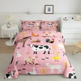 thumbnail image 2 of jejeloiu Cute Milk Cow Full Size Comforter Sets,Kawaii Animal Pig Bedding Comforter Set,Rustic Farmhouse Cabin Bedding Sets,Microfiber Bedroom Decor Reversible,3pcs, 2 of 8