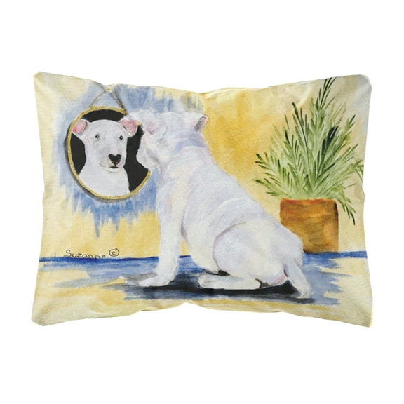 Caroline's Treasures SS8135PW1216 Bull Terrier Decorative   Canvas Fabric Pillow, 12H x16W, multicolor