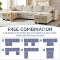 thumbnail image 6 of 113" Modular Sectional Corduroy Sofa, 4 Seat U Shaped Cloud Couch with Storage Seats and 48" Double Chaises, Convertible 83.5"×61.5" Sofa Bed with Pillows for Living Room, Beige, 6 of 9
