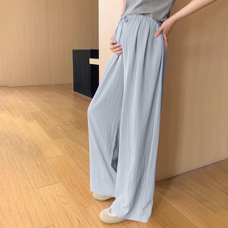 grey maternity dress pants MaterniWear Maternity Summer Elegant Plain Grey Wide Leg Work Pants,Adjustable  Elastic Waistband Pregnancy Suit Trousers,Loose Fit Casual Commute Old  Money Style