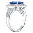 thumbnail image 3 of Pompeii 4 1/2Ct TW Emerald Cut Tanzanite & Lab Grown Diamond Ring in 14k White Gold, 3 of 4
